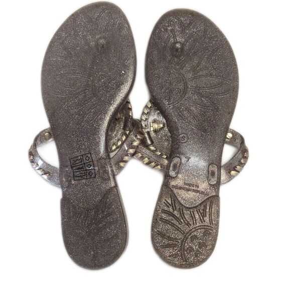 Spartina 449 Jack Rogers Georgica Gold sparkle, slip on sandals 8 - Picture 4 of 6